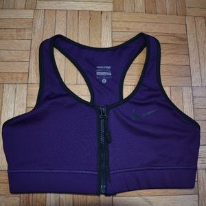 Nike pro zippered sports bra.